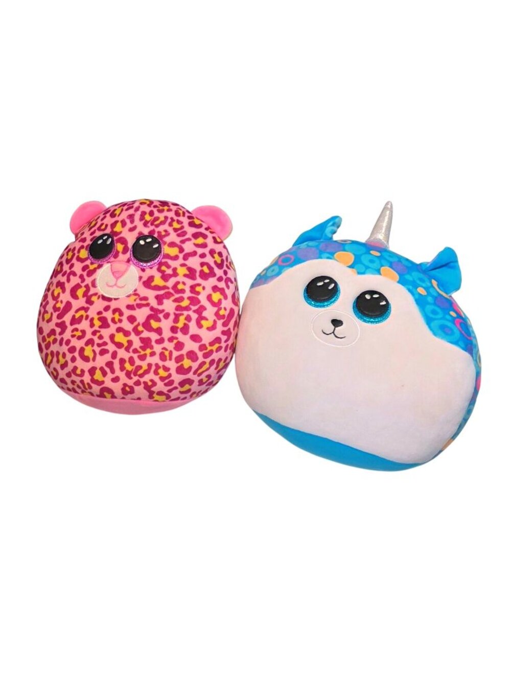 Collectable - Ty Blue Husky Helena & Lainey the Pink Leopard Squish-a-Boos bundl